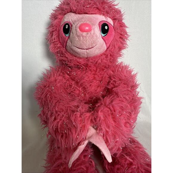 Build a Bear Sloth Pink Sparkle Glitter 18" Fuzzy Plush Animal BAB w/Tag - Picture 2 of 5